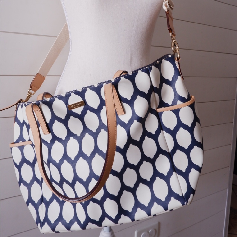 Kate Spade baby bag in lemon print.